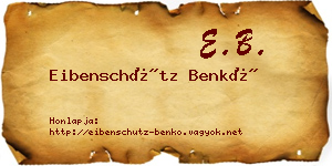 Eibenschütz Benkő névjegykártya